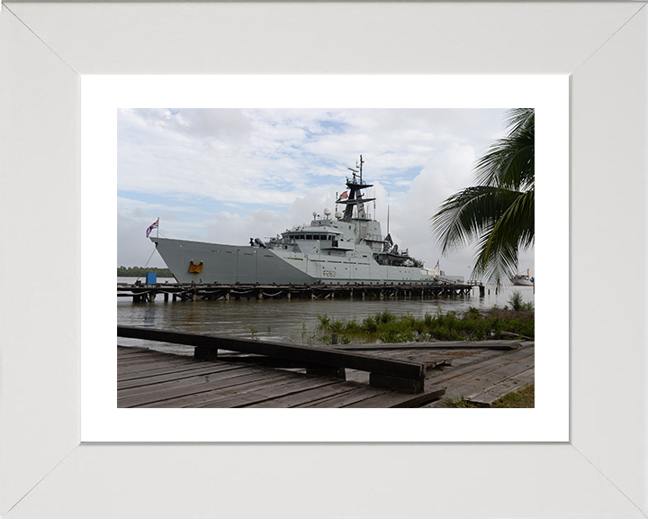 HMS Mersey (P283) Photo Print - Guyana 2016 - Royal Navy River Class Patrol Vessel Hampshire Prints 10 x 8 White Frame Yes