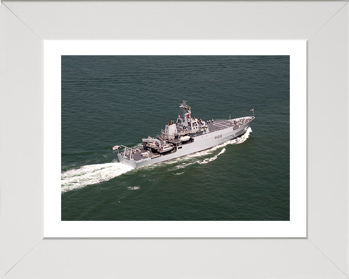 HMS Enterprise (H88) Photo Print - Fleet Review 2005 - Royal Navy Hydrographic Survey Vessel Hampshire Prints 10 x 8 White Frame Yes
