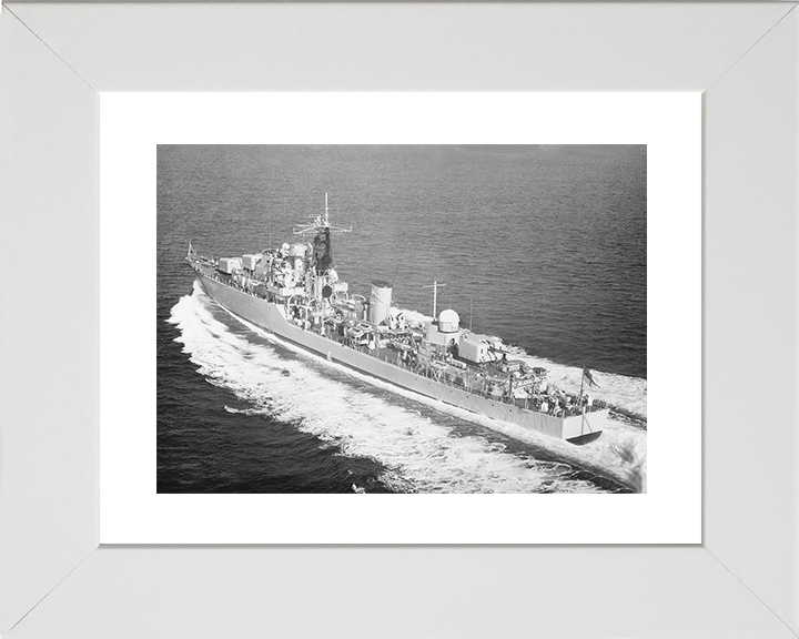 HMS Diana (D126) Royal Navy Daring Class Destroyer High Port Quarter View Photo Print Wall Art Decor Posters, Prints, & Visual Artwork Hampshire Prints 10 x 8 White Frame Yes