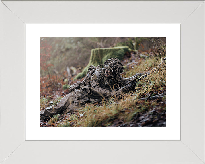 British Army Soldier Officer Cadet in the Field Photo Print Wall Art Military Decor Posters, Prints, & Visual Artwork Hampshire Prints 10 x 8 White Frame Yes