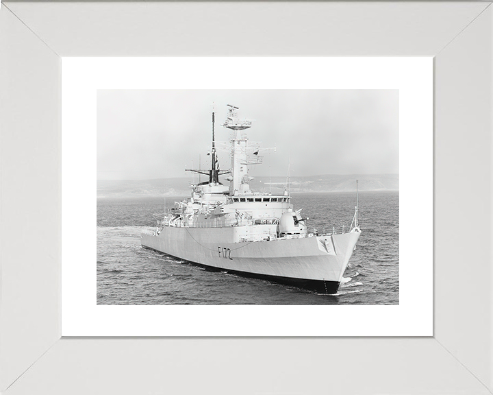 HMS Ambuscade (F172) Royal Navy Type 21 Frigate Starboard Bow View Photo Print Wall Art Decor Posters, Prints, & Visual Artwork Hampshire Prints 10 x 8 White Frame Yes