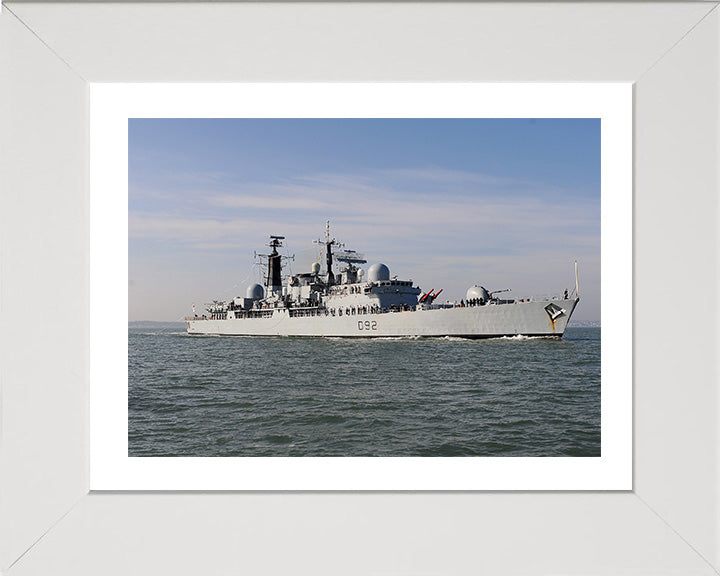 HMS Liverpool (D92) Photo Print - Entering Portsmouth - Royal Navy Type 42 Destroyer Hampshire Prints 10 x 8 White Frame Yes