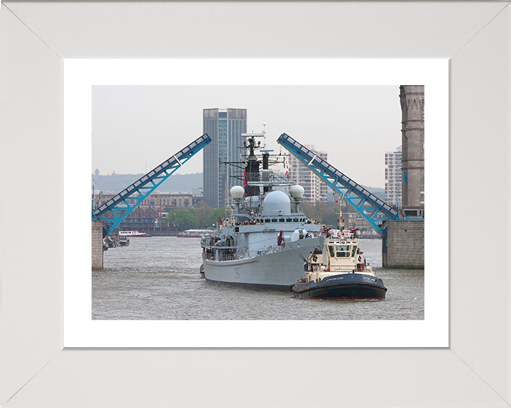 HMS Edinburgh (D97) Photo Print - Tower Bridge 2013 - Royal Navy Type 42 Destroyer Hampshire Prints 10 x 8 White Frame Yes