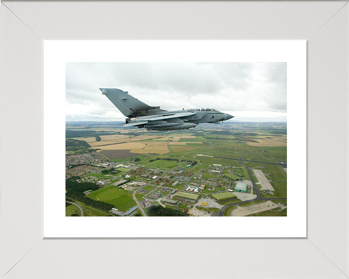 RAF Tornado GR4 Jet Flies over RAF Lossiemouth Photo Print - Royal Air Force Aircraft Posters, Prints, & Visual Artwork Hampshire Prints 10 x 8 White Frame Yes