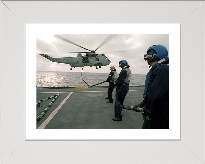 Sea King Helicopter refuelled in flight Photo Print - Royal Navy Aircraft Posters, Prints, & Visual Artwork Hampshire Prints 10 x 8 White Frame Yes