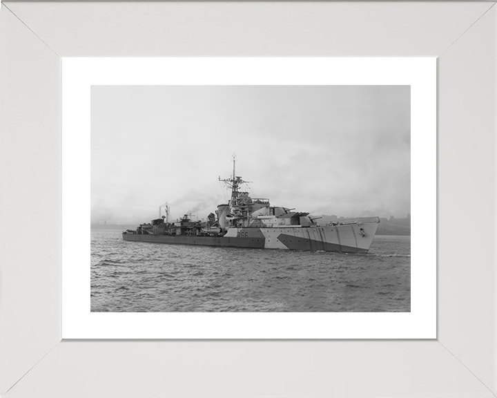 HMS Zambesi (R66) Photo Print - River Mersey 1944 - Royal Navy Z Class Destroyer Hampshire Prints 10 x 8 White Frame Yes