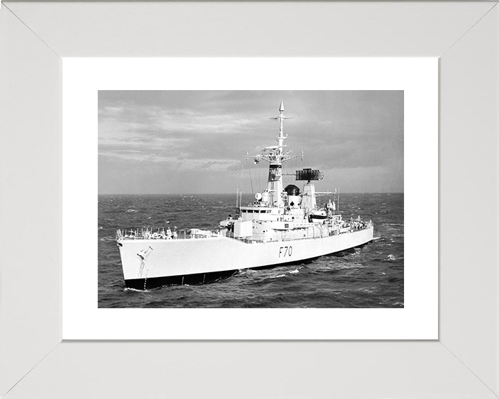 HMS Apollo (F70) Royal Navy Leander Class Frigate At Sea Photo Print Wall Art Decor Posters, Prints, & Visual Artwork Hampshire Prints 10 x 8 White Frame Yes