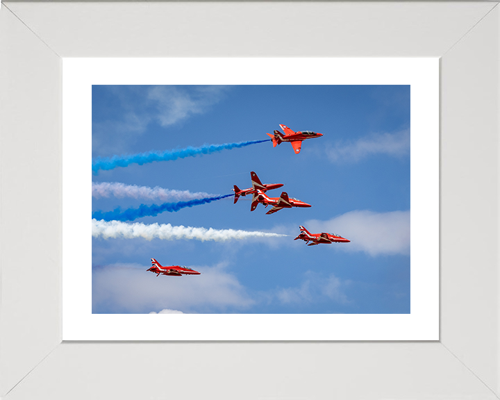 RAF Red Arrows Display 2025 Photo Print - Royal Air Force Aircraft Hampshire Prints 10 x 8 White Frame Yes