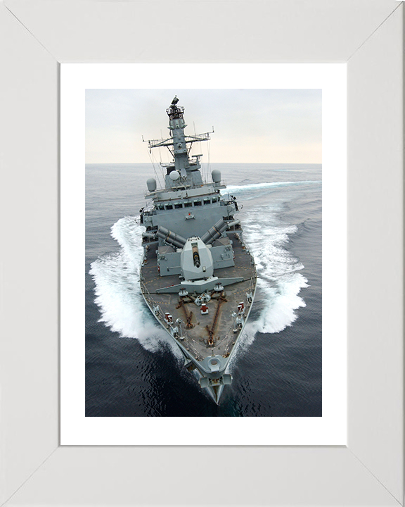 HMS Montrose (F236) Photo Print - Bow View 2005 - Royal Navy Type 23 Frigate Hampshire Prints 10 x 8 White Frame Yes