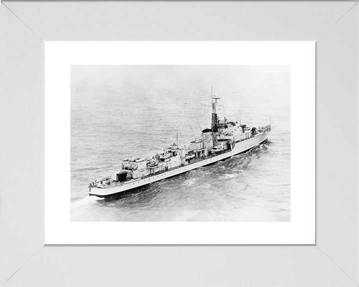 HMS Carron (D30) Royal Navy C Class Destroyer At Sea Photo Print Wall Art Decor Posters, Prints, & Visual Artwork Hampshire Prints 10 x 8 White Frame Yes