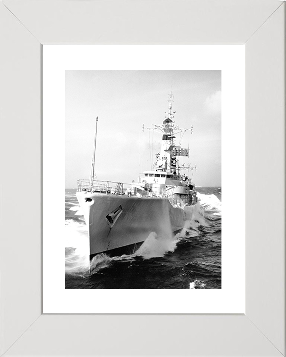 HMS Andromeda (F57) Royal Navy Leander Class Frigate Underway Portrait Photo Print Wall Art Decor Posters, Prints, & Visual Artwork Hampshire Prints 10 x 8 White Frame Yes