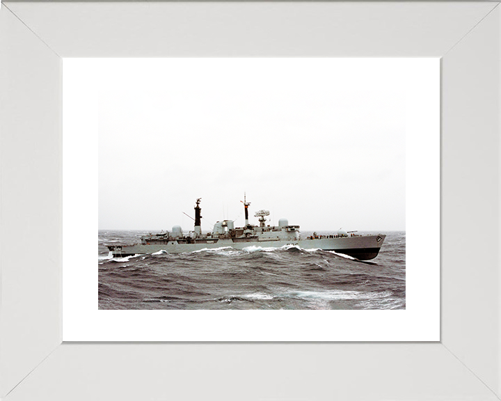 HMS Birmingham (D86) Royal Navy Type 42 Destroyer In Heavy Seas Photo Print Wall Art Decor Posters, Prints, & Visual Artwork Hampshire Prints 10 x 8 White Frame Yes