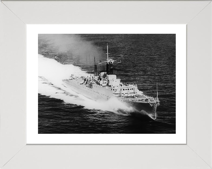 HMS Rapid (F138) Photo Print - At Sea 1971 - Royal Navy Type 15 Frigate Hampshire Prints 10 x 8 White Frame Yes