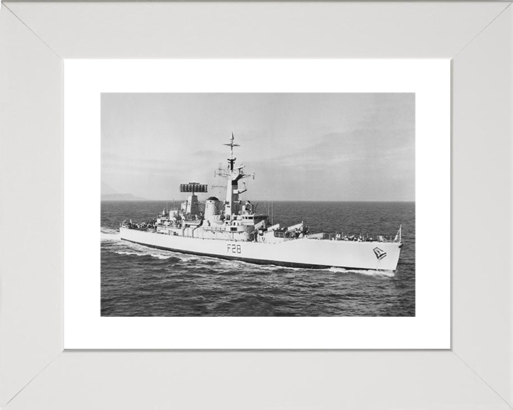 HMS Cleopatra (F28) Royal Navy Leander Class Frigate Low Starboard View Photo Print Wall Art Decor Posters, Prints, & Visual Artwork Hampshire Prints 10 x 8 White Frame Yes