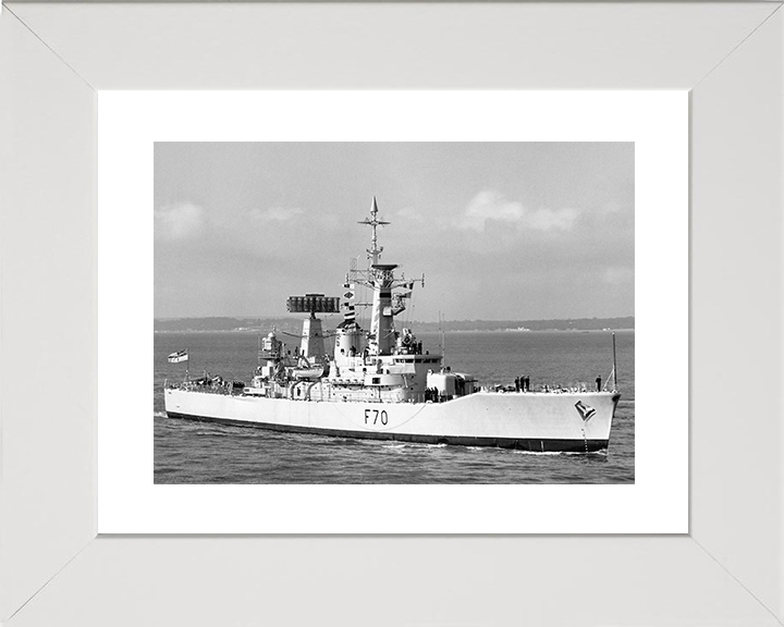 HMS Apollo (F70) Royal Navy Leander Class Frigate Starboard Bow View Photo Print Wall Art Decor Posters, Prints, & Visual Artwork Hampshire Prints 10 x 8 White Frame Yes