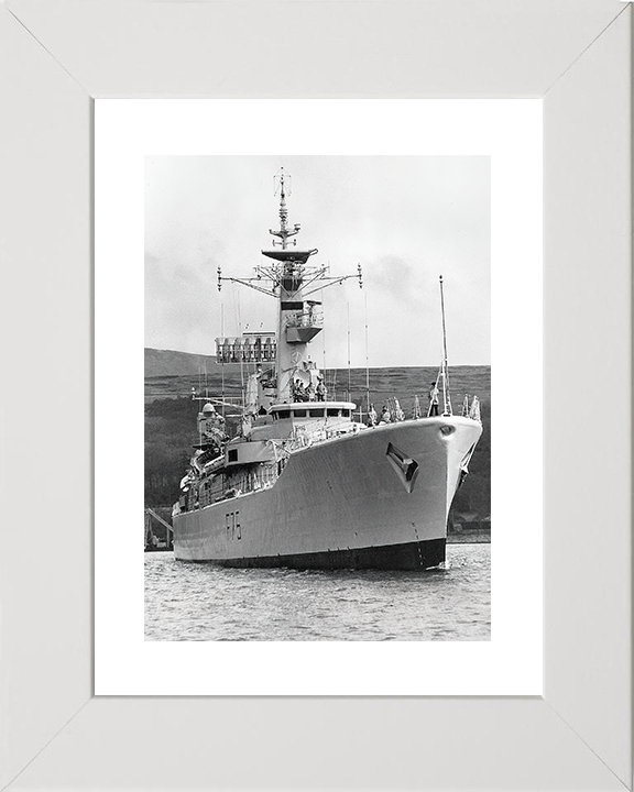 HMS Charybdis (F75) Royal Navy Leander Class Frigate Low Starboard Bow View Photo Print Wall Art Decor Posters, Prints, & Visual Artwork Hampshire Prints 10 x 8 White Frame Yes
