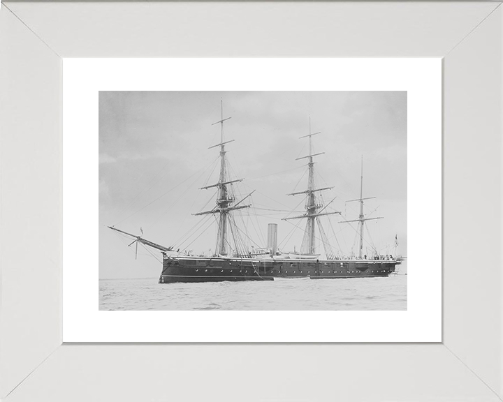 HMS Curacoa (1878) Royal Navy Comus Class Corvette Port Side Photo Print Wall Art Decor Posters, Prints, & Visual Artwork Hampshire Prints 10 x 8 White Frame Yes