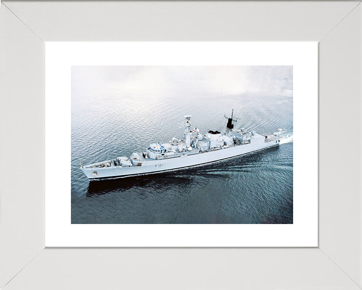 HMS Brazen (F91) Royal Navy Type 22 Frigate High Port Side View Photo Print Wall Art Decor Posters, Prints, & Visual Artwork Hampshire Prints 10 x 8 White Frame Yes