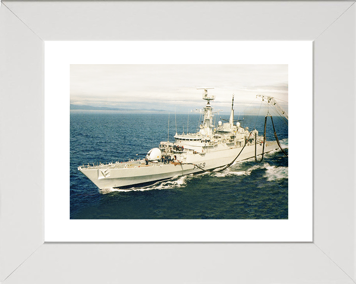 HMS Amazon (F169) Royal Navy Type 21 Frigate During a RAS Photo Print Wall Art Decor Posters, Prints, & Visual Artwork Hampshire Prints 10 x 8 White Frame Yes