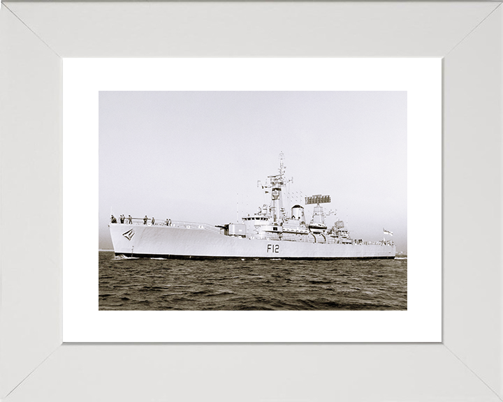 HMS Achilles (F12) Royal Navy Leander Class Frigate Photo Print At Sea Warship Wall Art Posters, Prints, & Visual Artwork Hampshire Prints 10 x 8 White Frame Yes