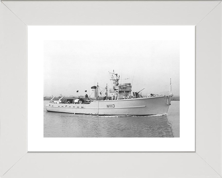 HMS Brereton (M1113) Royal Navy Ton Class Minesweeper Starboard View Photo Print Wall Art Decor Posters, Prints, & Visual Artwork Hampshire Prints 10 x 8 White Frame Yes