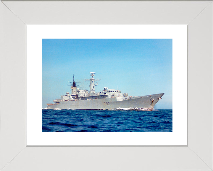 HMS Boxer (F92) Royal Navy Type 22 Frigate Low Starboard View Photo Print Wall Art Decor Posters, Prints, & Visual Artwork Hampshire Prints 10 x 8 White Frame Yes