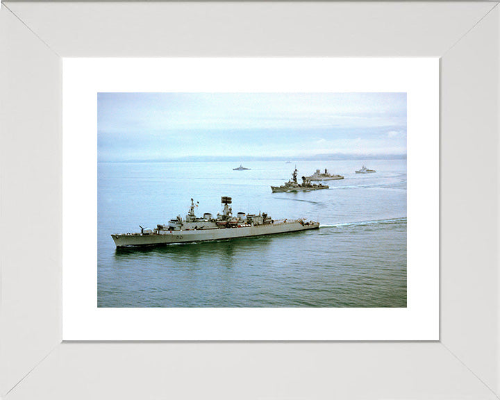 HMS Norfolk (D21) Photo Print - Strike Group - Royal Navy County Class Destroyer Hampshire Prints 10 x 8 White frame Yes