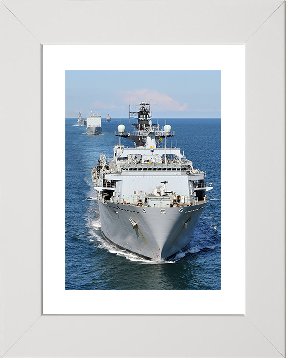 HMS Bulwark (L15) Royal Navy Albion Class Amphibious Ship Joint Warrior 2012 Photo Print Wall Art Decor Posters, Prints, & Visual Artwork Hampshire Prints 10 x 8 White Frame Yes