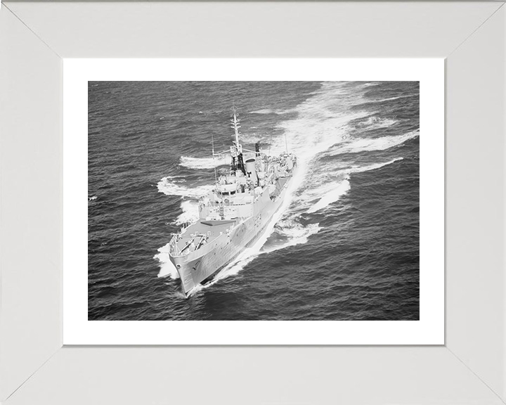 HMS Malcolm (F88) Photo Print - At Sea - Royal Navy Blackwood Class Frigate Hampshire Prints 10 x 8 White Frame Yes