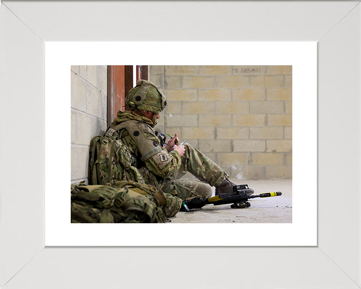 British Army 1 LANCS Soldiers Wearing the Tactical Engagement Simulation System Photo Print Wall Art Military Decor Posters, Prints, & Visual Artwork Hampshire Prints 10 x 8 White Frame Yes