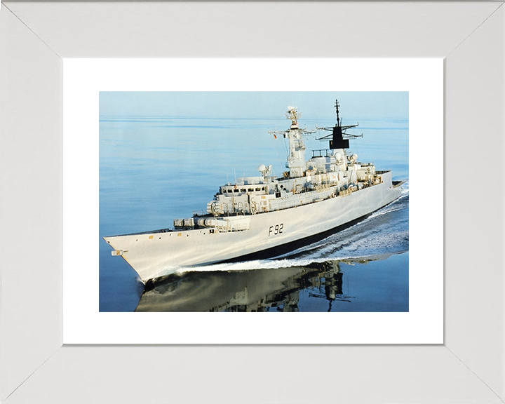 HMS Boxer (F92) Royal Navy Type 22 Frigate Port Side Reflections Photo Print Wall Art Decor Posters, Prints, & Visual Artwork Hampshire Prints 10 x 8 White Frame Yes