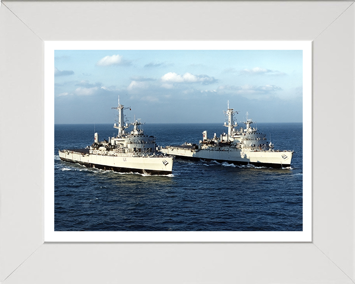 HMS Fearless L10 HMS Intrepid L11 Photo Print - Royal Navy Landing Platform Dock Hampshire Prints 10 x 8 White Frame Yes
