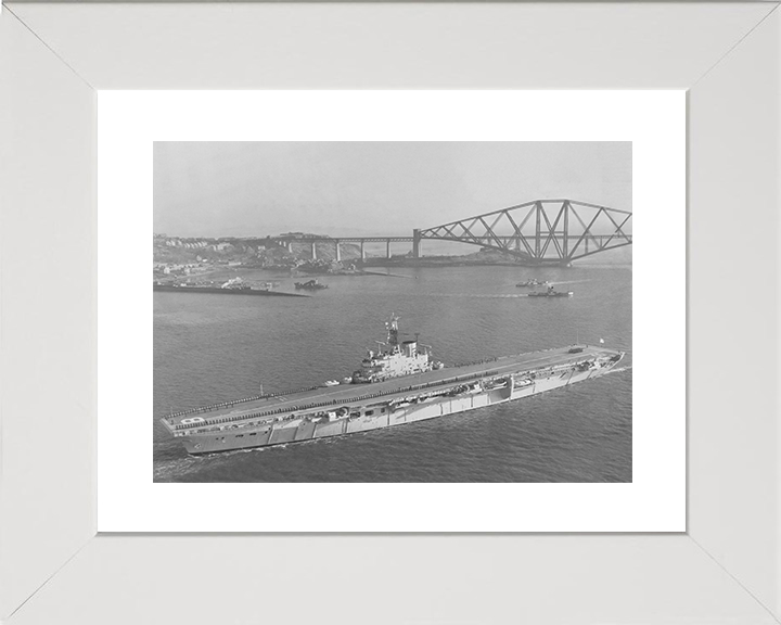 HMS Bulwark (R08) Royal Navy Centaur Class Fleet Carrier Firth Of Forth Photo Print Wall Art Decor Posters, Prints, & Visual Artwork Hampshire Prints 10 x 8 White Frame Yes
