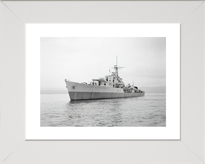 HMS Cassandra (R62) Royal Navy C Class Destroyer Port Bow View Photo Print Wall Art Decor Posters, Prints, & Visual Artwork Hampshire Prints 10 x 8 White Frame Yes