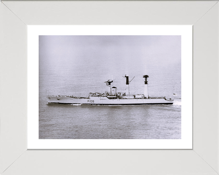 HMS Londonderry (F108) Photo Print - Underway - Royal Navy Rothesay Class Frigate Posters, Prints, & Visual Artwork Hampshire Prints 10 x 8 White Frame Yes