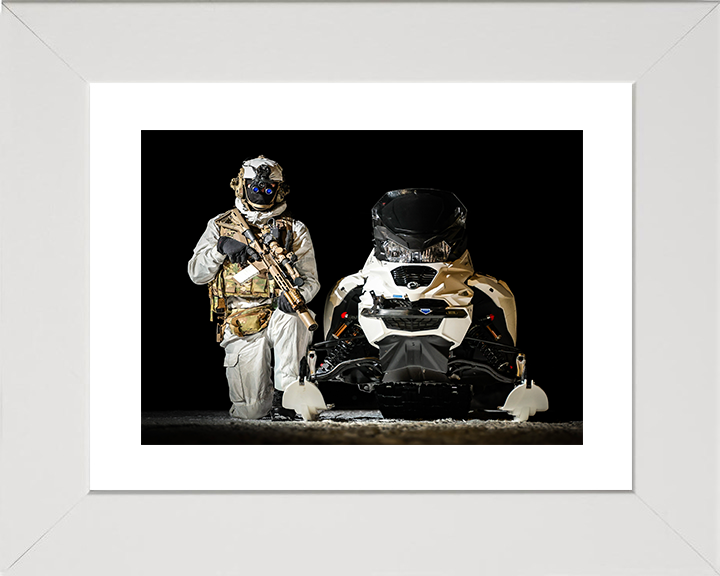 Royal Marine With an Oversnow Reconnaissance Vehicle Photo Print 30 Commando Wall Art Military Decor UK Posters, Prints, & Visual Artwork Hampshire Prints 10 x 8 White Frame Yes