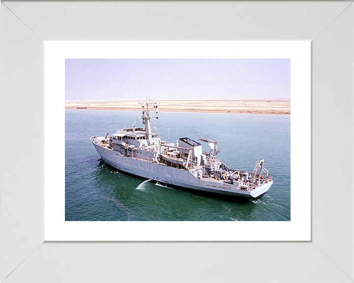 HMS Roebuck (H130) Photo Print - Umm Qasr 2003 - Royal Navy Coastal Survey Vessel Posters, Prints, & Visual Artwork Hampshire Prints 10 x 8 White Frame Yes