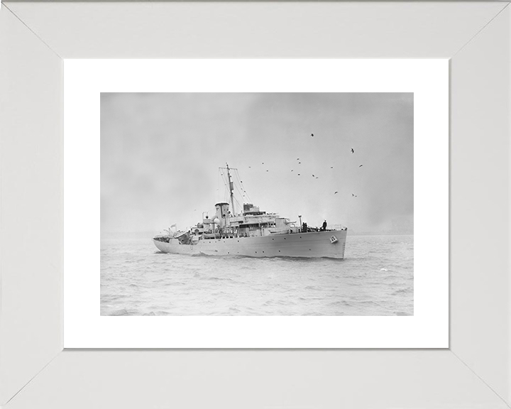 HMS Anchusa (K186) Royal Navy Flower Class Corvette Liverpool 1941 Warship Photo Print Wall Art Decor Posters, Prints, & Visual Artwork Hampshire Prints 10 x 8 White Frame Yes
