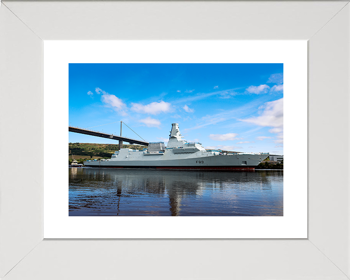 HMS Cardiff (F89) Royal Navy Type 26 Frigate Under Tow Starboard View Photo Print Wall Art Decor Posters, Prints, & Visual Artwork Hampshire Prints 10 x 8 White Frame Yes