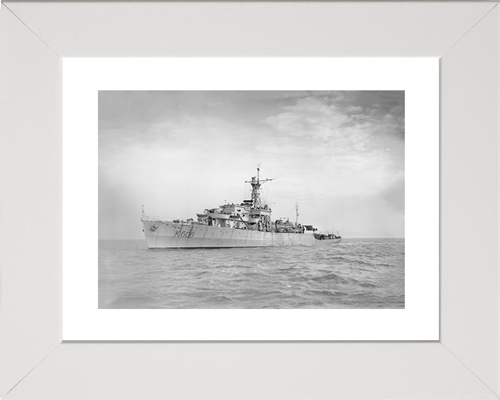 HMS Bigbury Bay (K606) Royal Navy Bay Class Frigate Port Bow View Photo Print Wall Art Decor Posters, Prints, & Visual Artwork Hampshire Prints 10 x 8 White Frame Yes