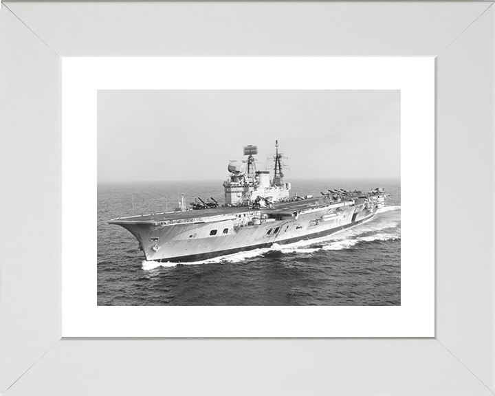 HMS Eagle (R05) Royal Navy Audacious Class Aircraft Carrier Flight Deck View Photo Print Wall Art Decor Posters, Prints, & Visual Artwork Hampshire Prints 10 x 8 White Frame Yes