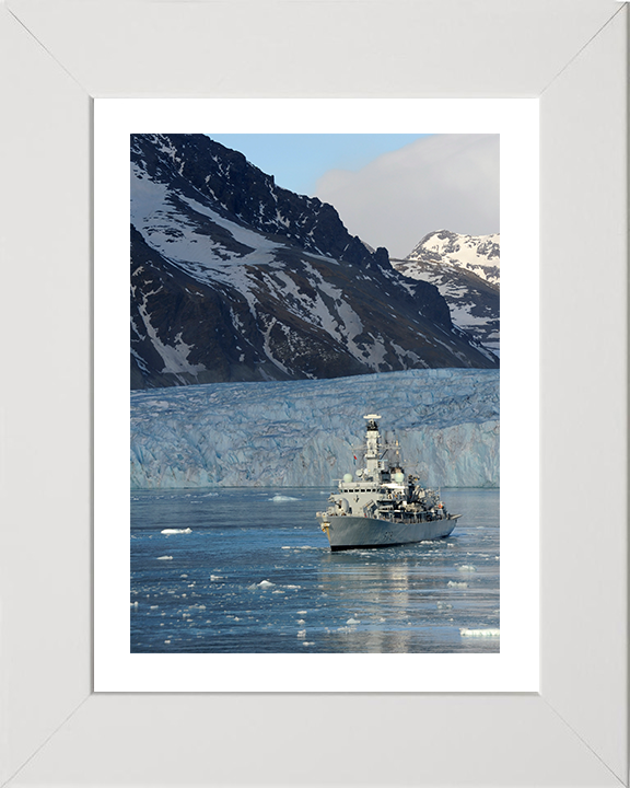 HMS Portland (F79) Photo Print - South Georgia 2010 - Royal Navy Type 23 Frigate Hampshire Prints 10 x 8 White Frame Yes