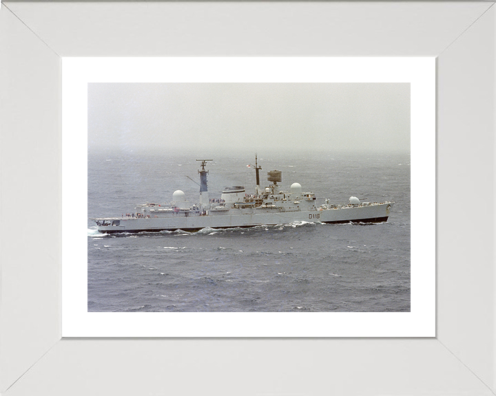 HMS Coventry (D118) Photo Print - At Sea 1982 - Royal Navy Type 42 Destroyer Hampshire Prints 10 x 8 White Frame Yes