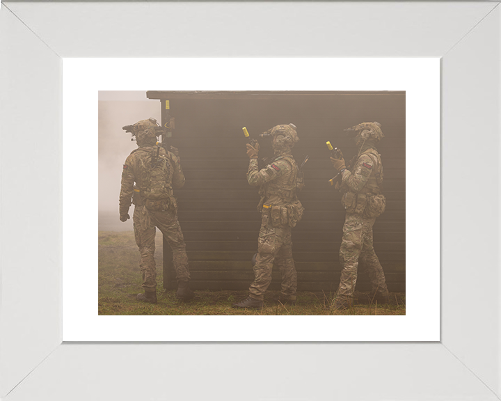 Royal Marines Commandos Through the Mist 2026 Photo Print 42 Commando Wall Art Military Decor Posters, Prints, & Visual Artwork Hampshire Prints 10 x 8 White Frame Yes