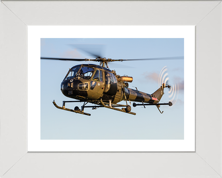 Westland Scout AH1 Helicopter in Flight 2015 Photo Print - British Army Aircraft Posters, Prints, & Visual Artwork Hampshire Prints 10 x 8 White Frame Yes