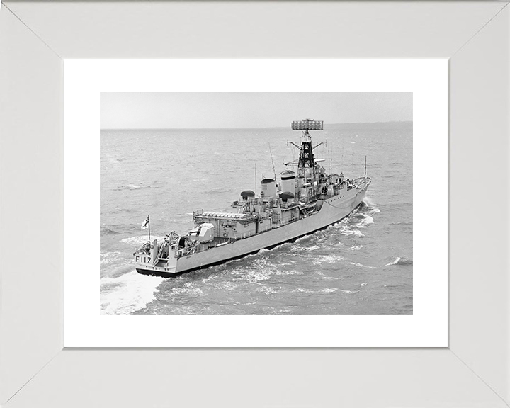 HMS Ashanti (F117) Royal Navy Tribal Class Frigate Starboard Quarter View Photo Print Wall Art Decor Posters, Prints, & Visual Artwork Hampshire Prints 10 x 8 White Frame Yes