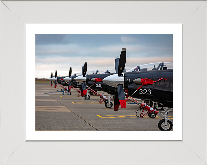 RAF Texan Aircraft lined up Photo Print - Royal Air Force Aircraft Hampshire Prints 10 x 8 White Frame Yes
