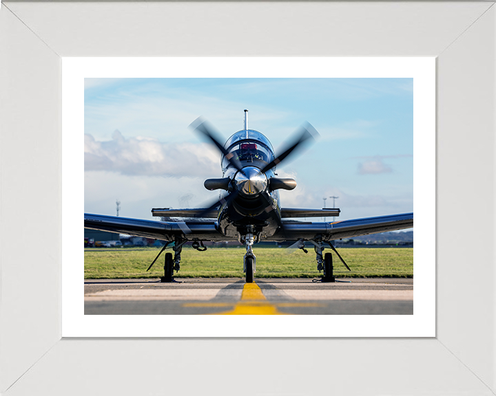 RAF Texan aircraft on a runway Photo Print - Royal Air Force Aircraft Hampshire Prints 10 x 8 White Frame Yes