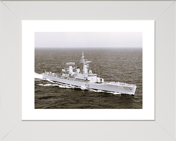 HMS Achilles (F12) Royal Navy Leander Class Frigate Photo Print Underway Warship Wall Art Posters, Prints, & Visual Artwork Hampshire Prints 10 x 8 White Frame Yes