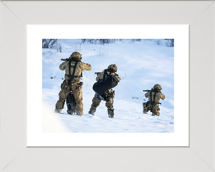Royal Marines beach assault live firing Photo Print 30 Commando Wall Art Military Decor UK Poster Posters, Prints, & Visual Artwork Hampshire Prints 10 x 8 White Frame Yes